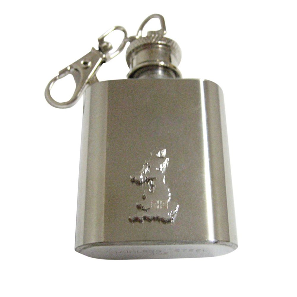 Great Britain Map Shape 1oz Keychain Flask - image 1